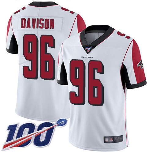 Atlanta Falcons Limited White Men Tyeler Davison Road Jersey NFL Football #96 100th Season Vapor Untouchable